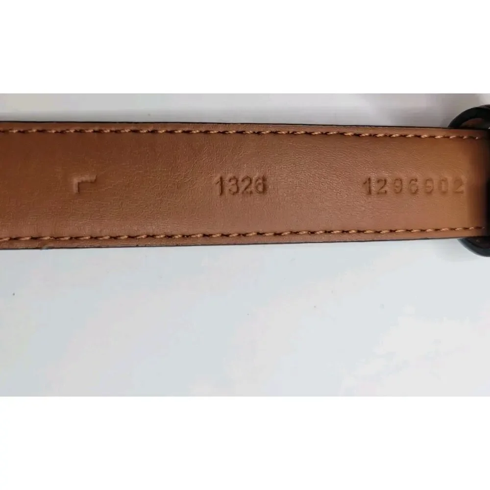 Ralph Lauren Pebbled Leather Black L Leather Brass Waist 38